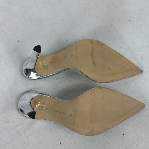 Good American Womens 7.5 Transparent Pointed-Toe Mule Heels - Picture 4 of 8